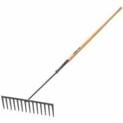 Forged Steel Blade Industrial Rake, 16 1/2 in Blade, 60 in Handle, White Ash, Sold As 1 Each   